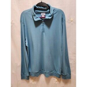 BFA CLASSICS WOMENS XL TEAL BLUE SWEATSHIRT SPORTY 1/4 ZIP SOFT COZY COASTAL